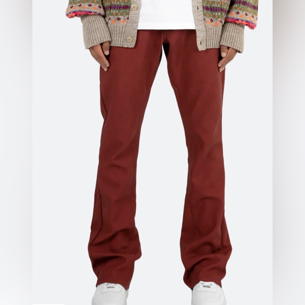 Leather flare pants